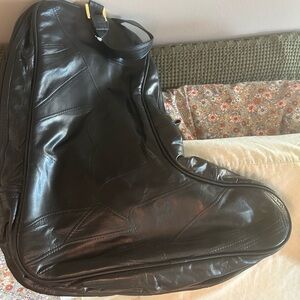 Black Leather boot Bag
